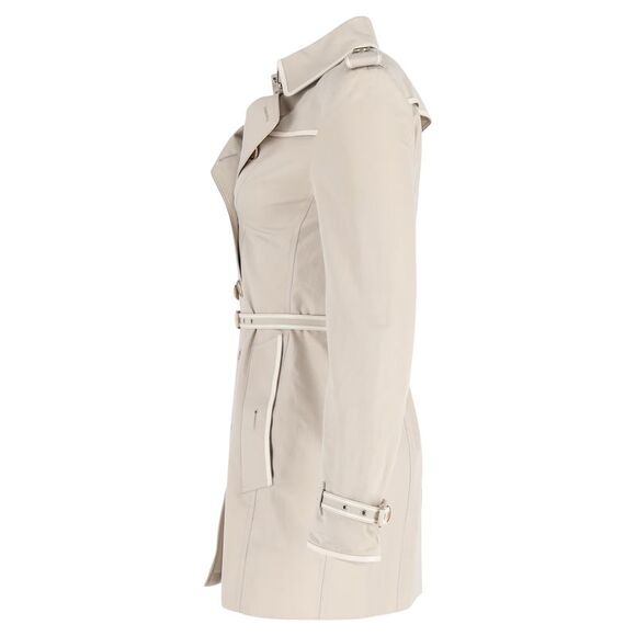 Burberry Double-Breasted Belted Coat in Beige Cotton - Picture 2 of 3